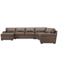 Radley Roll Arm 152" -Pc. Leather Wedge Corner Chaise Sectional