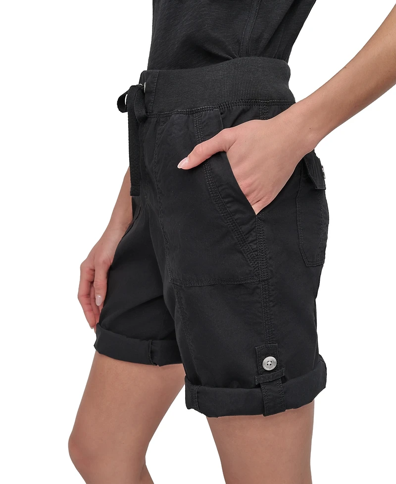Dkny Sport Women's Smocked-Waist Convertible Shorts