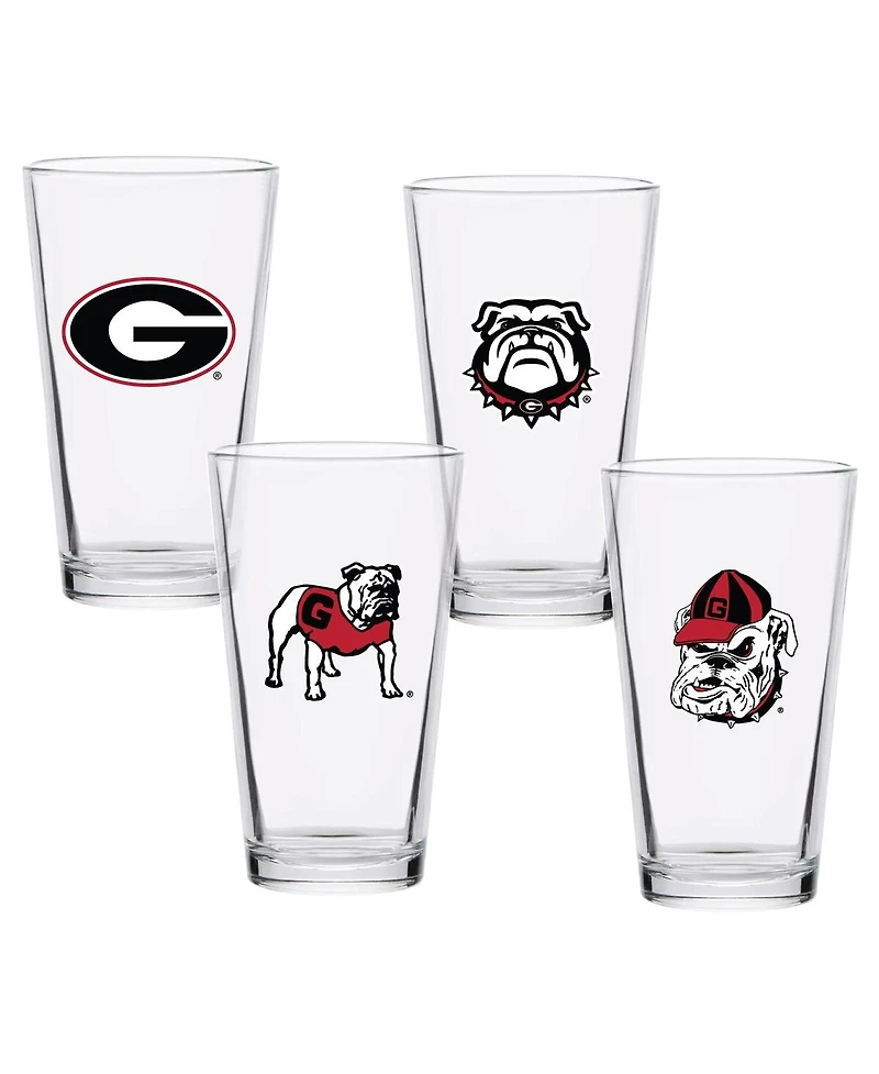 Indigo Falls Georgia Bulldogs 16oz. Collector Pint Glasses, Set of 4