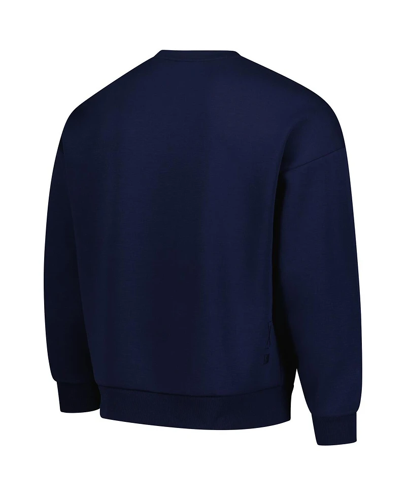 LevelWear Men's Navy Usmnt Luxe Signature Lineage Tri-Blend Pullover Sweatshirt