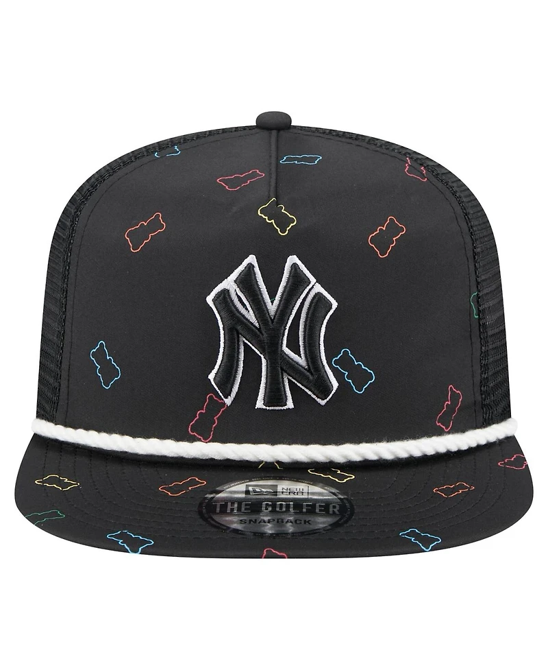 New Era Men's Black New York Yankees Gummy Golfer Trucker Adjustable Hat