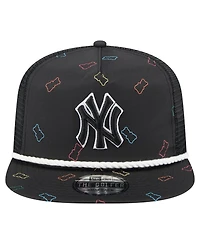 New Era Men's Black New York Yankees Gummy Golfer Trucker Adjustable Hat