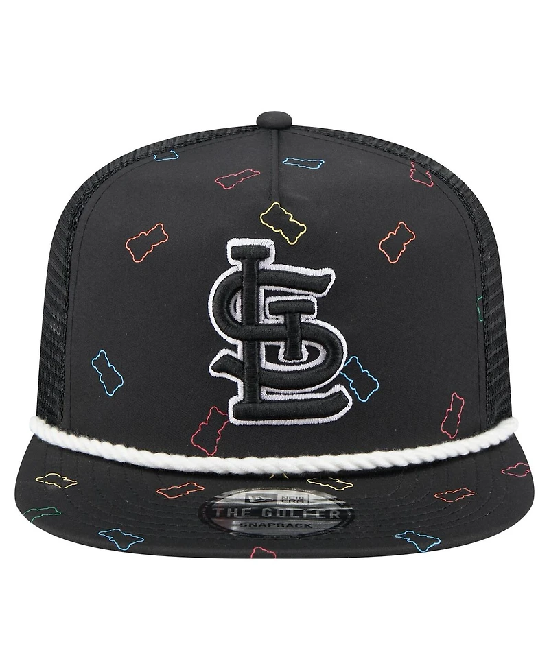 New Era Men's Black St. Louis Cardinals Gummy Golfer Trucker Adjustable Hat