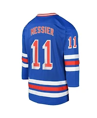 Outerstuff Big Boys and Girls Mark Messier Royal New York Rangers Power Play 2.0 Player with Captain Patch Jersey