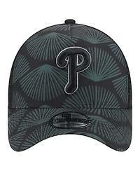 New Era Men's Black Philadelphia Phillies 9FORTY A-Frame Trucker Adjustable Hat