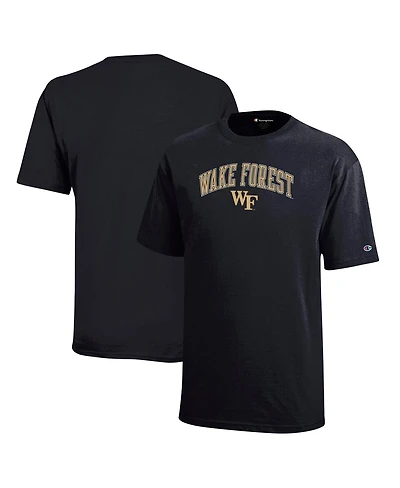 Champion Big Boys and Girls Black Wake Forest Demon Deacons Arch Over Logo T-Shirt