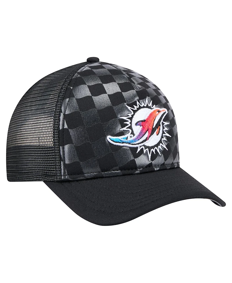New Era Men's Black Miami Dolphins Gradient 9FORTY Adjustable Hat