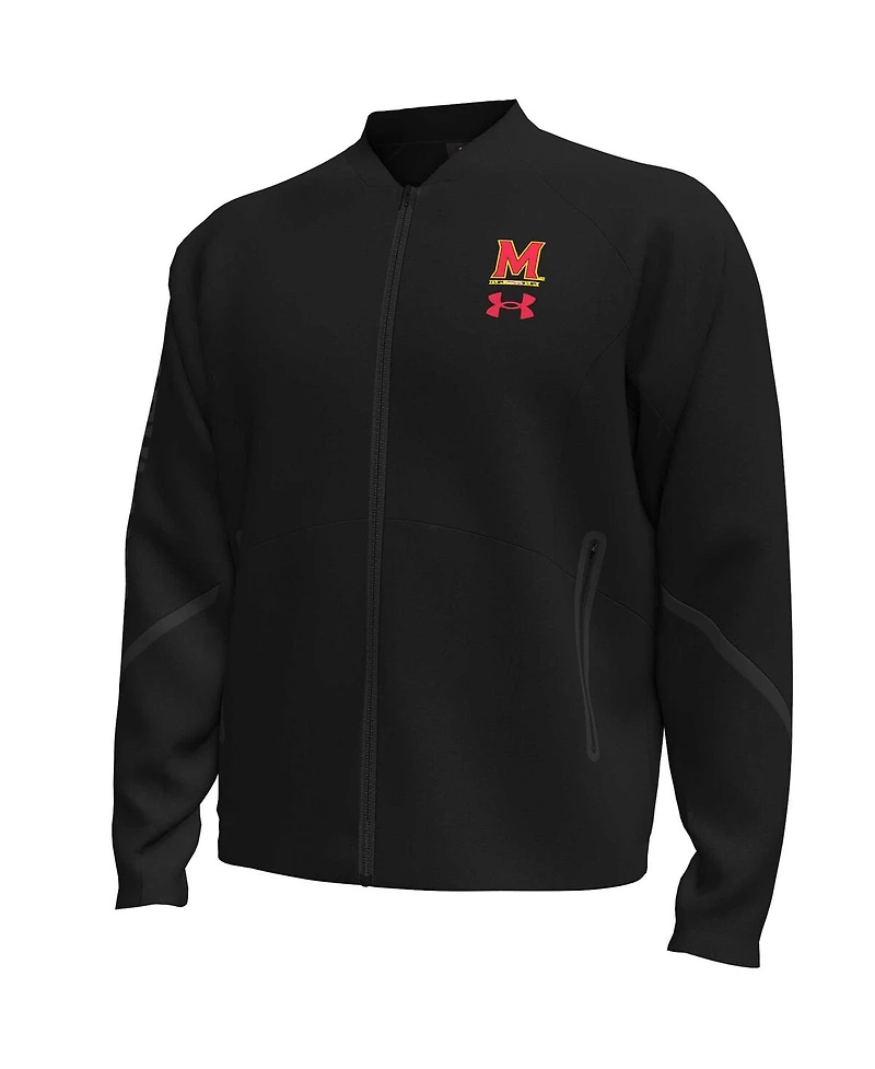 Under Armour Men's Black Maryland Terrapins Unstoppable Full-Zip Bomber Jacket