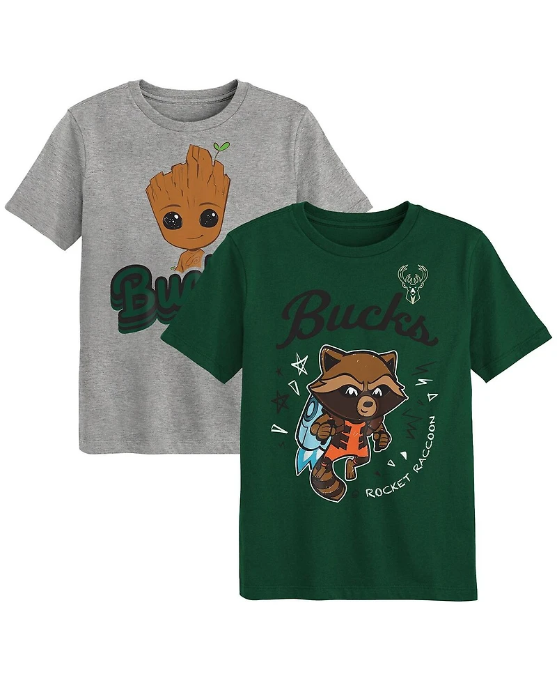 Outerstuff Preschool 2-Piece Milwaukee Bucks Guardians Of The Galaxy T-Shirt Set