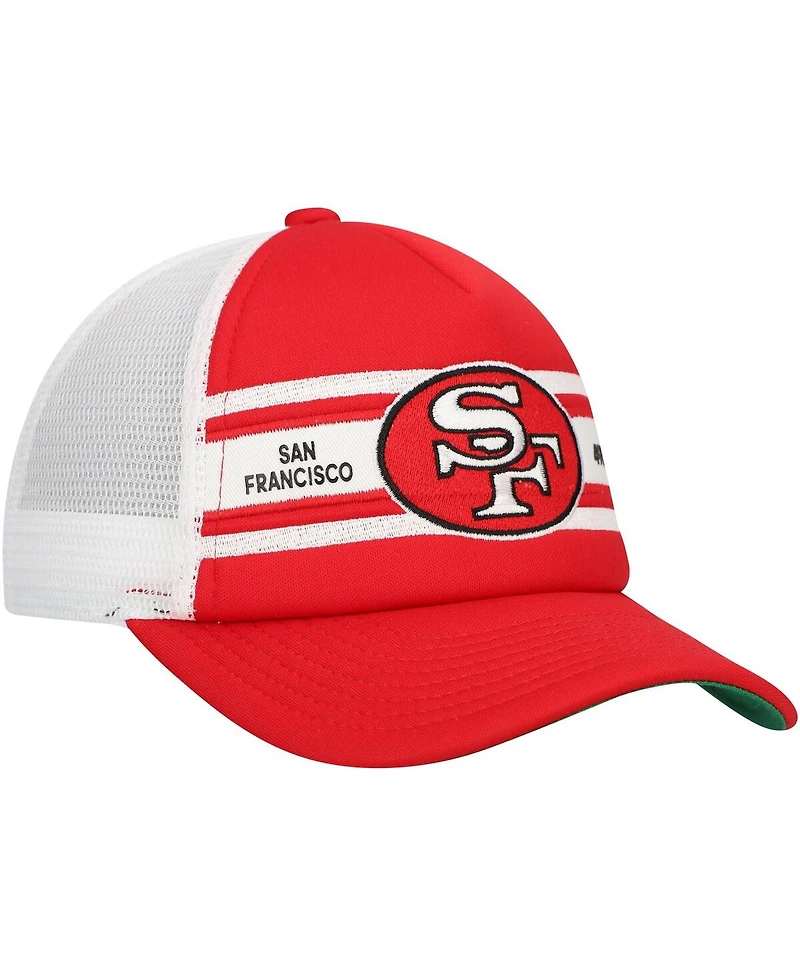 Mitchell & Ness Big Boys and Girls Scarlet San Francisco 49ers Stripe Trucker Adjustable Hat