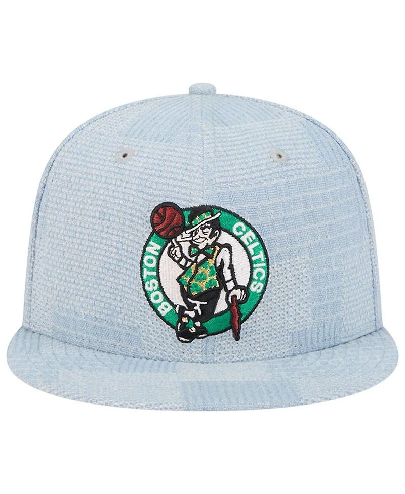 New Era Men's Denim Boston Celtics Injection Denim Patchwork 9FIFTY Snapback Hat