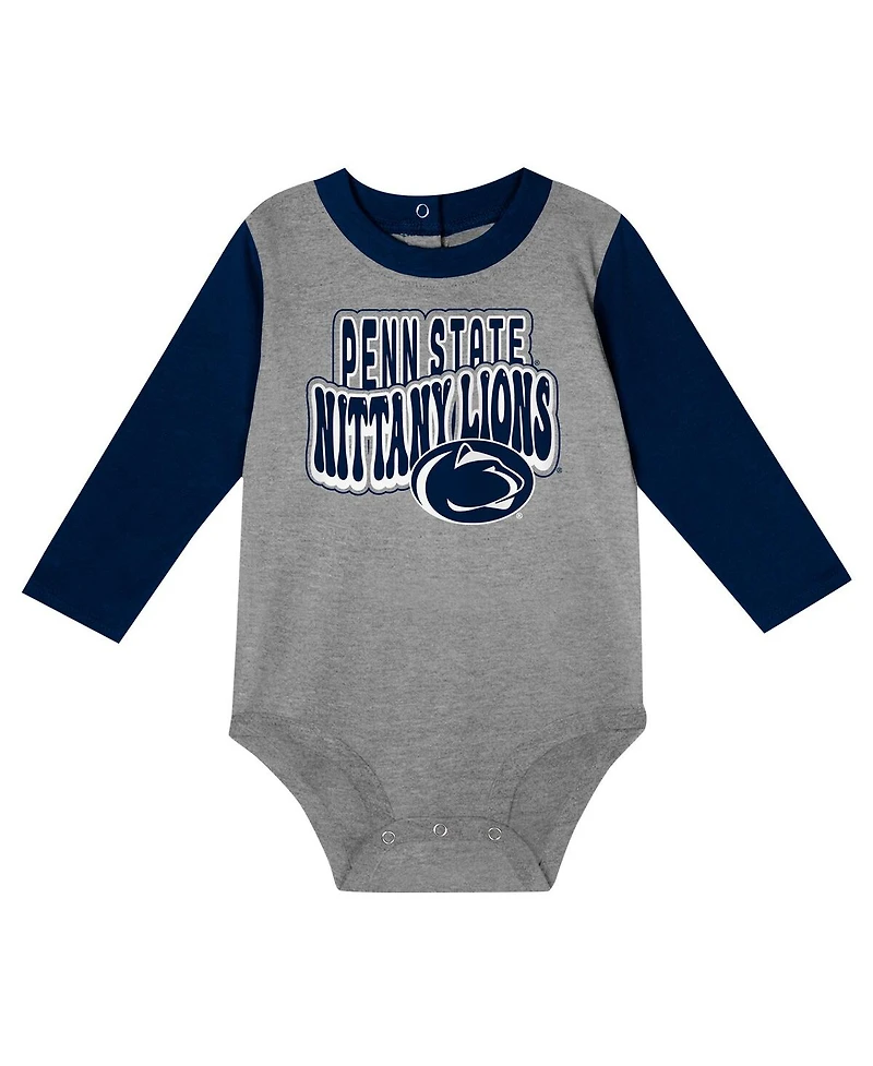 Outerstuff Baby Boys and Girls 2-Piece Penn State Nittany Lions Double Up Long Sleeve Bodysuit Pant Set