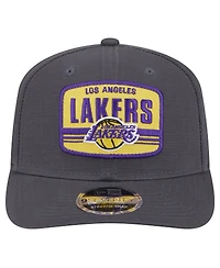 New Era Men's Graphite Los Angeles Lakers Team Elevated Patch 9SEVENTY Adjustable Hat