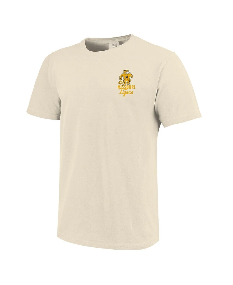 Image One Men's Cream Missouri Tigers Comfort Colors Mascot Overlay T-Shirt