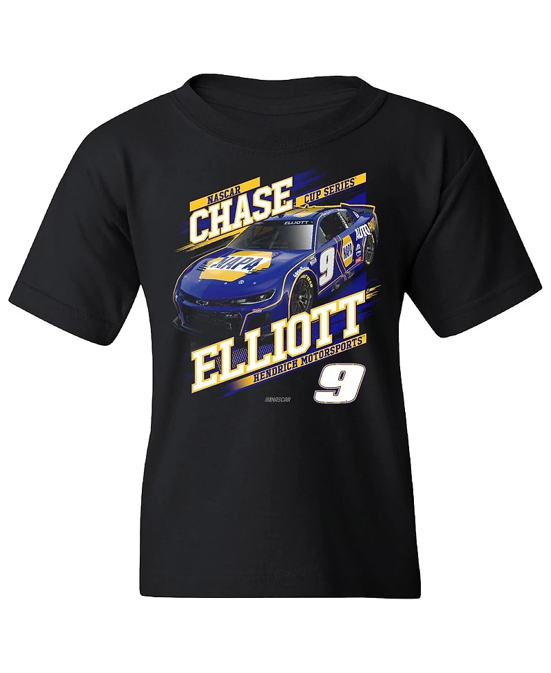 Hendrick Motorsports Team Collection Big Boys and Girls Black Chase Elliott Napa Car T-Shirt