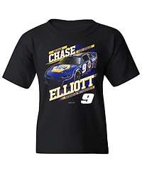 Hendrick Motorsports Team Collection Big Boys and Girls Black Chase Elliott Napa Car T-Shirt