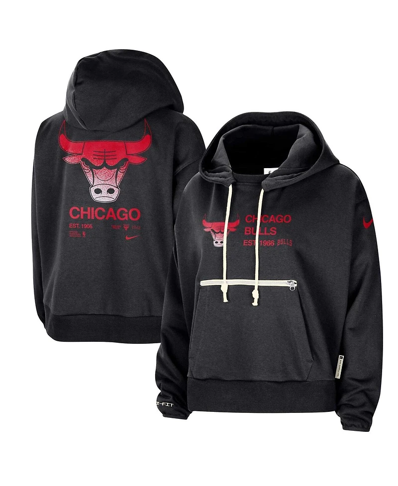 Nike Women's Black Chicago Bulls Courtside Standard Issue Performance Pullover Hoodie