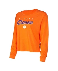Concepts Sport Women's Orange Clemson Tigers Team Color Long Sleeve T-Shirt and Shorts Set