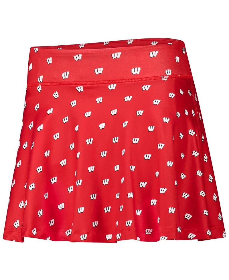 ZooZatz Women's Red Wisconsin Badgers Allover Print Flowy Skirt
