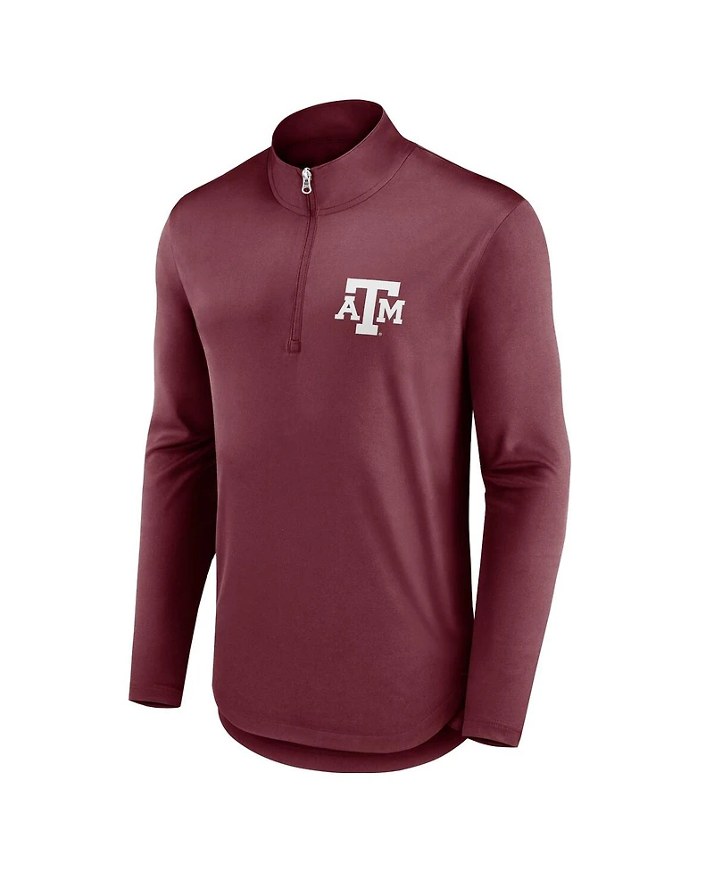 Fanatics Men's Maroon Texas A&M Aggies Quarterback Mock Neck Quarter-Zip Top