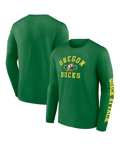 Fanatics Men's Apple Green Oregon Ducks Modern Arch 2-Hit Long Sleeve T-Shirt