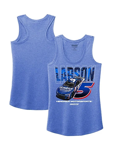 Hendrick Motorsports Team Collection Women's Heather Royal Kyle Larson Name Number Racerback Tri-Blend Tank Top