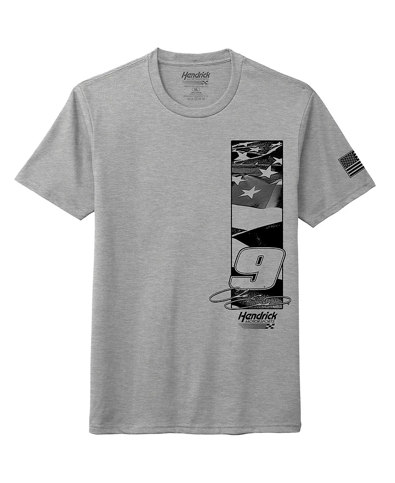 Hendrick Motorsports Team Collection Men's Heather Gray Chase Elliott Napa Flag T-Shirt