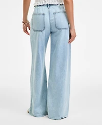 Lucky Brand Women's Patch Pocket Drawstring-Waist Wide-Leg Jeans