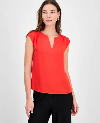 Bar Iii Women's Split-Neck Sleeveless Top, Exclusively at Macy's