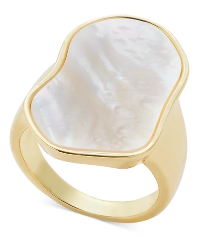 I.n.c. International Concepts Gold-Tone Mother-of-Pearl Statement Ring, Exclusively at Macy's