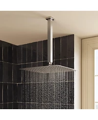 Square Shower Arm - 304 Stainless Steel, Universal 1/2" Npt Thread, Easy Installation, Corrosion-Resistant, and Decorative Cover