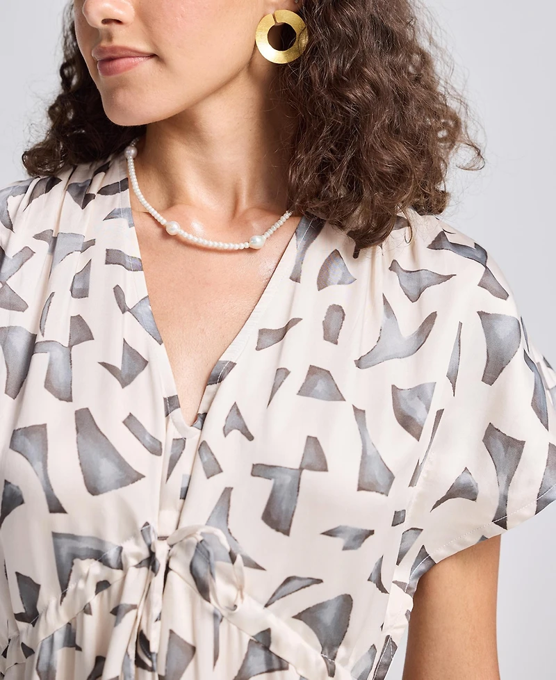 Reistor Women's Gathered Maxi Dress with Side Slits Mosaic