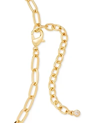 On 34th Gold-Tone Mixed Stone Charm Statement Necklace, 18" + 3" extender, Exclusively at Macy's