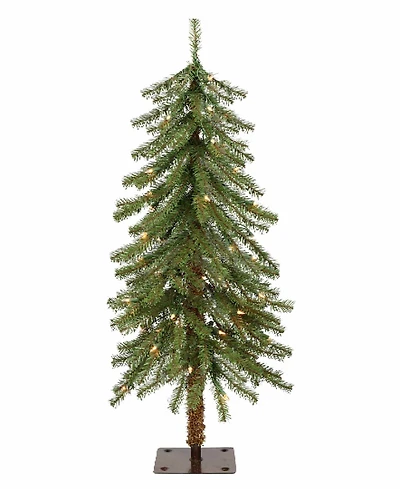 Puleo Pre-Lit Alpine Artificial Christmas Tree with 50 Lights, 3'
