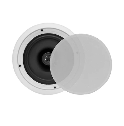Pyle PDIC81RD 8" In-Wall/In-Ceiling 2-Way Stereo Speakers - Flush Mount, White, Pair