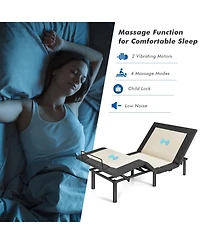Twin Size Adjustable Bed Base Electric Bed Frame with Massage Modes