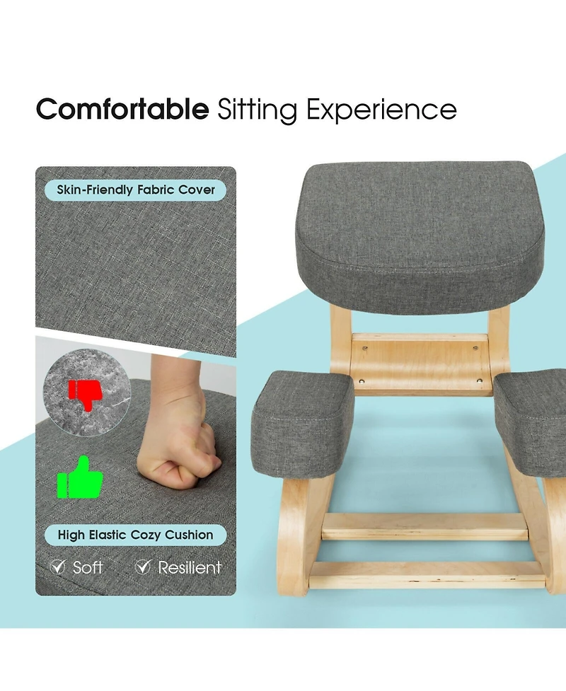 Ergonomic Kneeling Chair Rocking Office Desk Stool Upright Posture