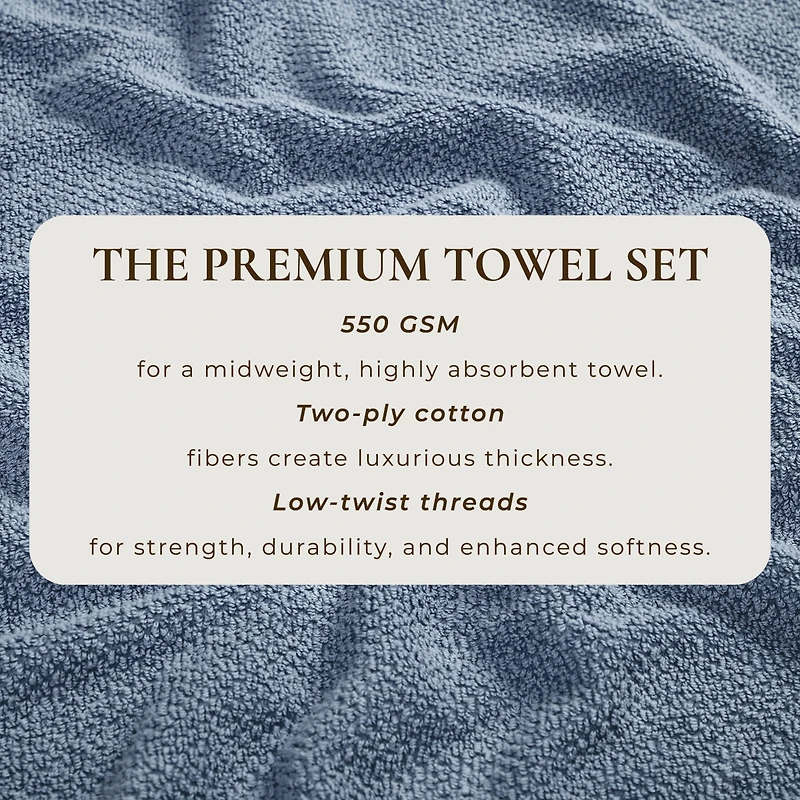 Linery & Co. Cotton Textured -Piece Bath Towel Set