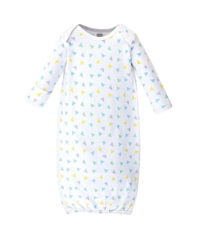 Luvable Friends Baby Boys Unisex Ultra-Soft Interlock Fabric 4-Pack Gowns