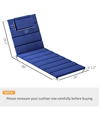 Outsunny 2pcs Olefin Chaise Lounge Chair Cushion, 80" x 26", Dark