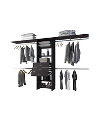 Geek Modular Closet Organizer System with Hanging Rods, Shelves, and Drawers