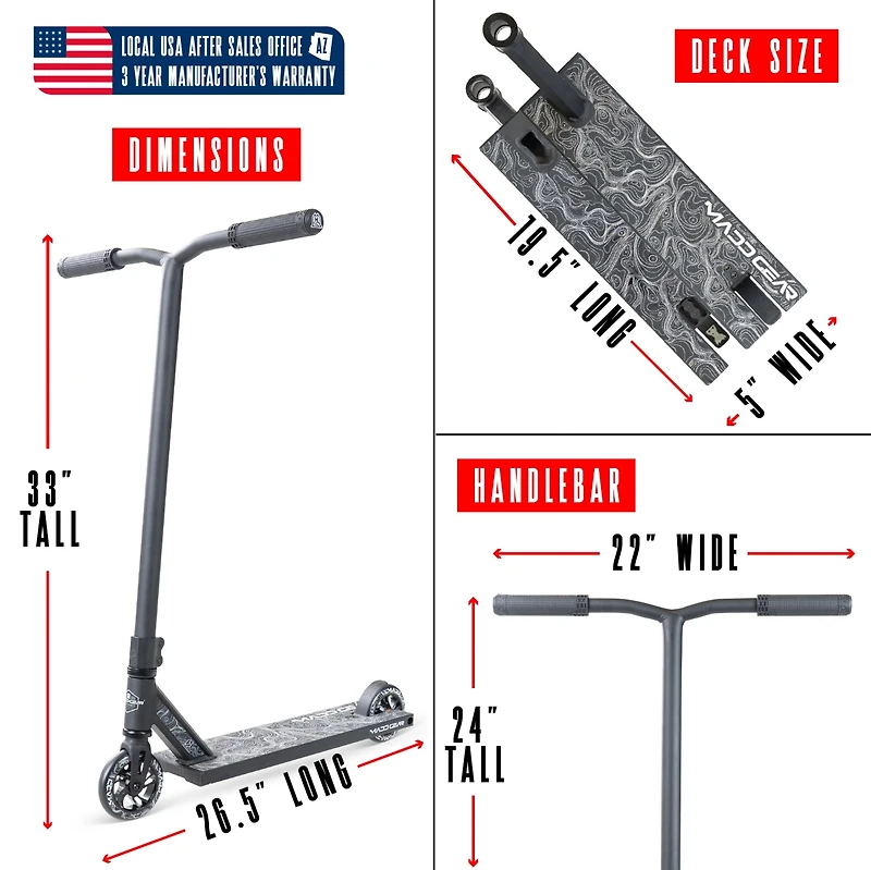 Pro Stunt Scooter for Kids and Teens Ages 8 - 12 – Lightweight Durable Trick Scooter – Madd Gear MG4