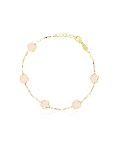 The Lovery Pink Pearl Flower Bracelet 14K Gold
