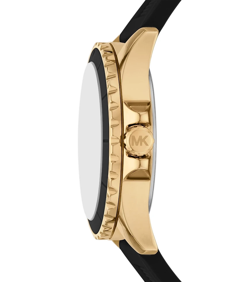 Michael Kors Women's Everest Three-Hand Black Silicone Watch, 40mm