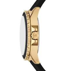 Michael Kors Women's Everest Three-Hand Black Silicone Watch, 40mm