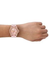 Michael Kors Women's Everest Three-Hand Blush Pink Silicone Watch, 40mm