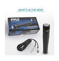 Pyle Professional Moving Coil Microphone – Dynamic Handheld Mic with 15' Xlr Cable