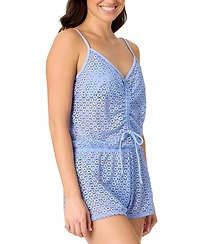 Salt + Cove Juniors' Medallion Crochet Romper Cover-Up, Exclusively at Macy's
