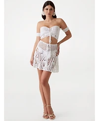 Guess Women's Crochet Crop Top