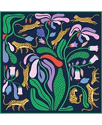 Jessie Zhao New York Double Sided Wool Silk Scarf Of Jungle Night